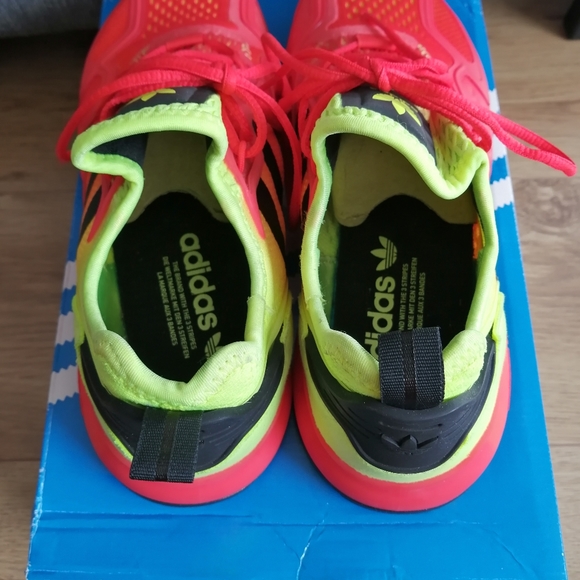 Adidas ZX 2K Boost Solar Yellow Hi-Res Red Size 7.5 Men U.S Unisex. Trainer. - Picture 8 of 11